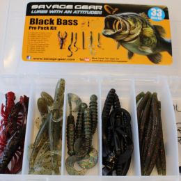 Набор мягких приманок Savage Gear Black Bass Pro Pack Kit 33шт Набор мягких приманок Savage Gear Black Bass Pro Pack Kit 33шт