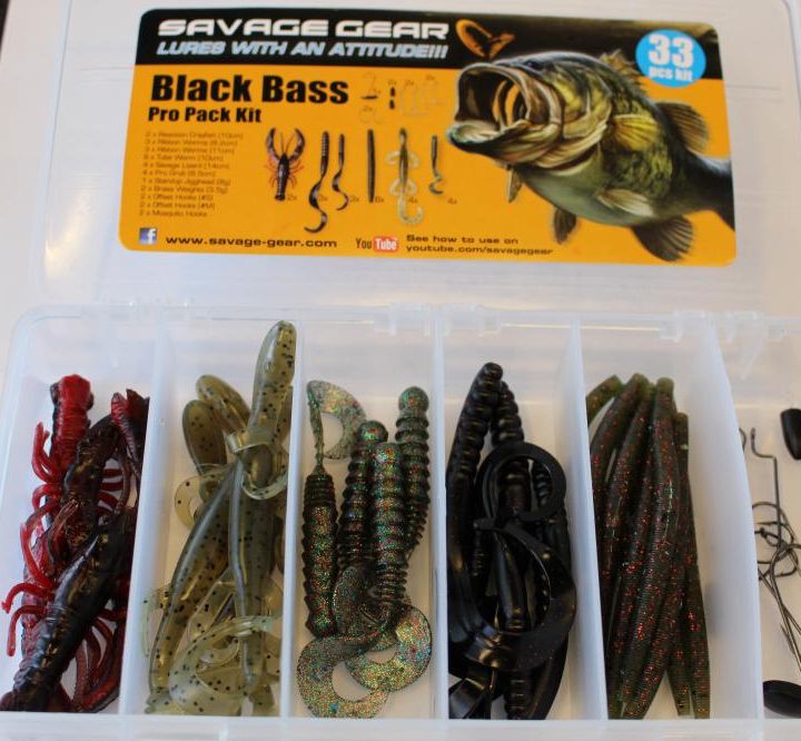 Набор мягких приманок Savage Gear Black Bass Pro Pack Kit 33шт Набор мягких приманок Savage Gear Black Bass Pro Pack Kit 33шт