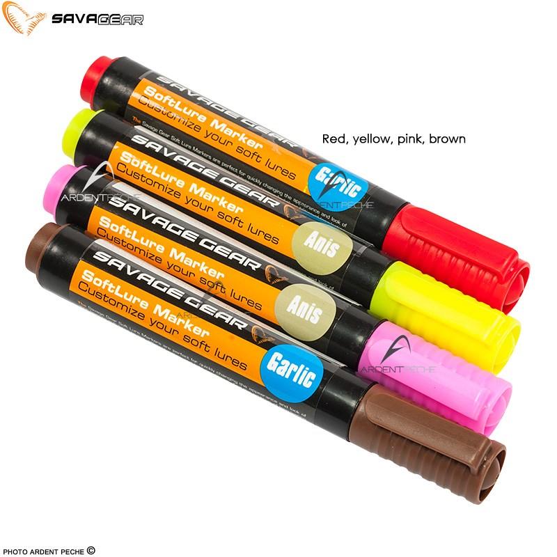 Набор маркеров с аттрактантом Savage Gear Magic Softlure Marker Kit 4шт (Red, Yellow, Pink, Brown)