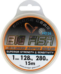 Леска плетеная Savage Gear Big Fish HD16 Braid 15m 1mm 280lbs 128kg Neutral
