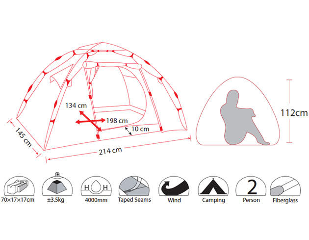 Палатка автоматическая двухместная Envision 2