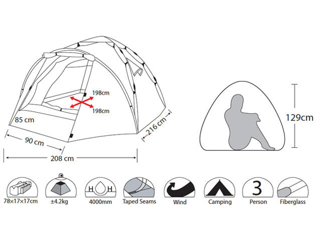 Палатка автоматическая трехместная Envision 3