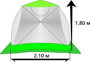 Палатка "ЛОТОС Куб 3 Компакт Термо" с дном гидроизоляционным ЛОТОС КУБ 3 (210х210)
