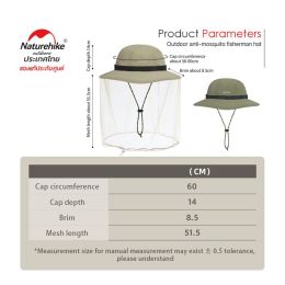 Противомоскитная шляпа для рыбака Naturehike CYY2321LA010