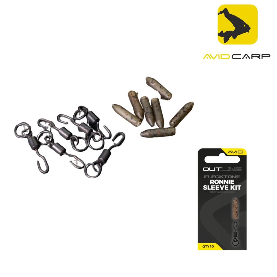 Набор для монтажа Avid Carp Ronnie Rig Outline FleckTone Ronnie Sleeve Kit