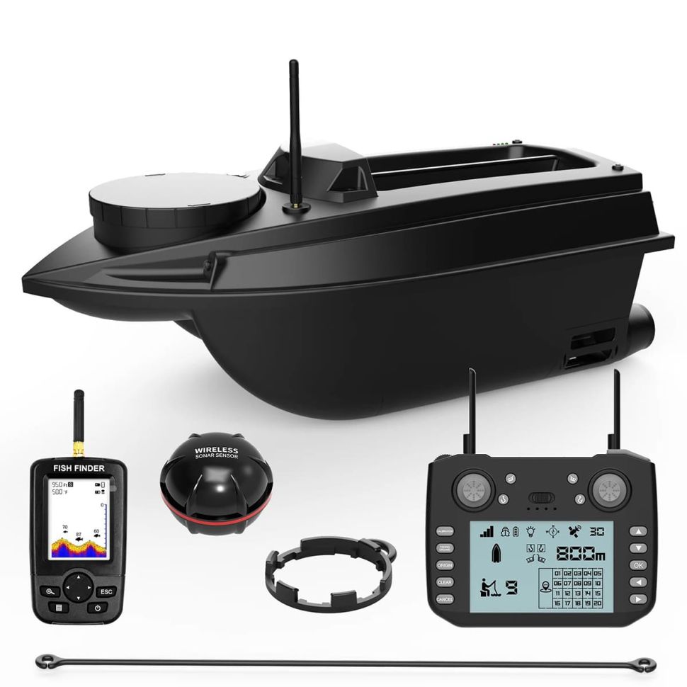 Кораблик закормочный Chimera Boats FlyTec V030, 3кг load, р. 800 м, 20000 Mah, GPS 180 тчк, эхолот