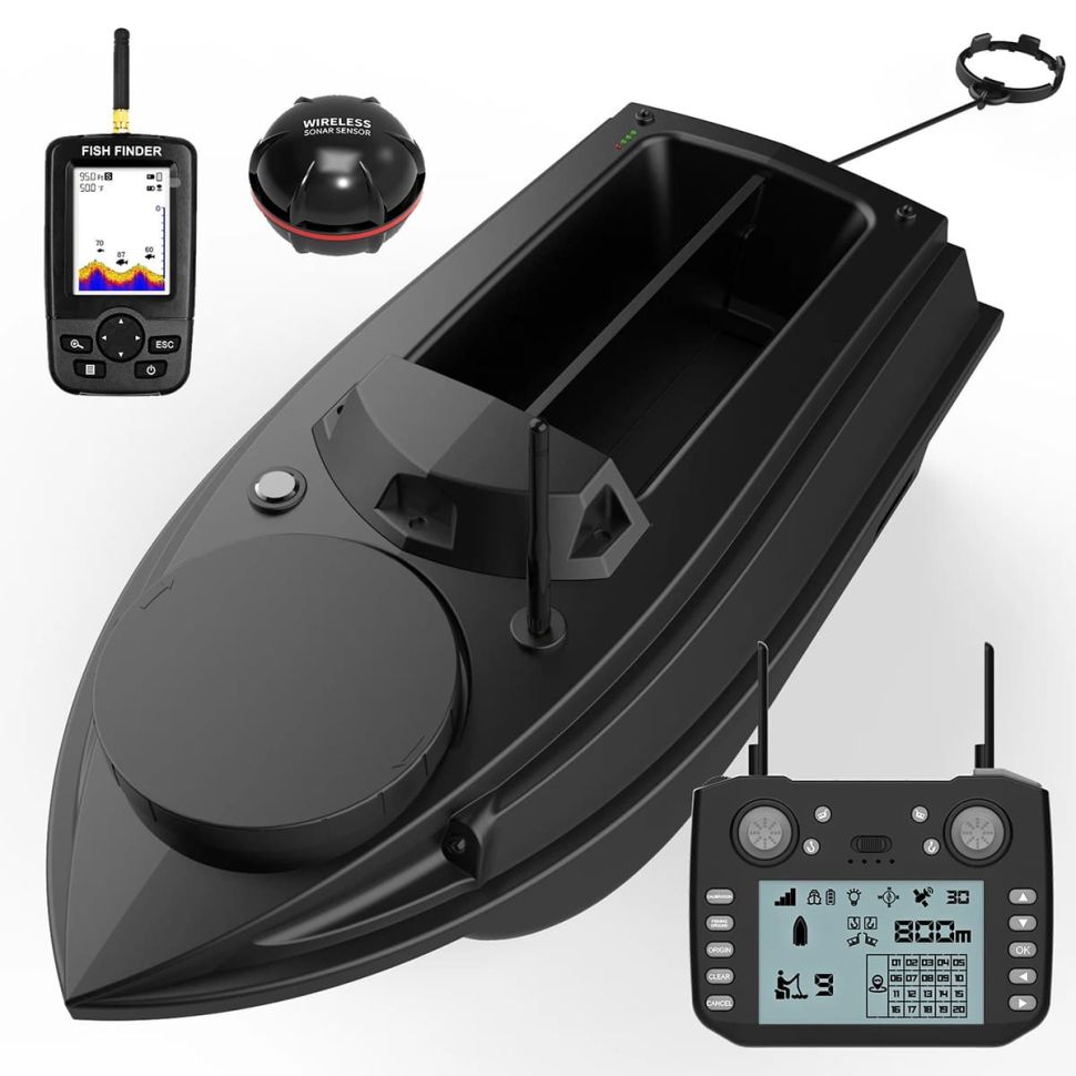 Кораблик закормочный Chimera Boats FlyTec V030, 3кг load, р. 800 м, 20000 Mah, GPS 180 тчк, эхолот