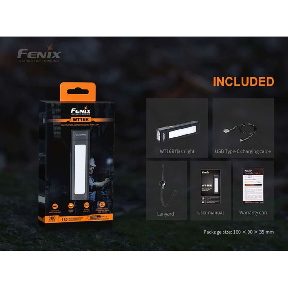 Перезаряжаемый фонарь Fenix WT16R 300 Lumens