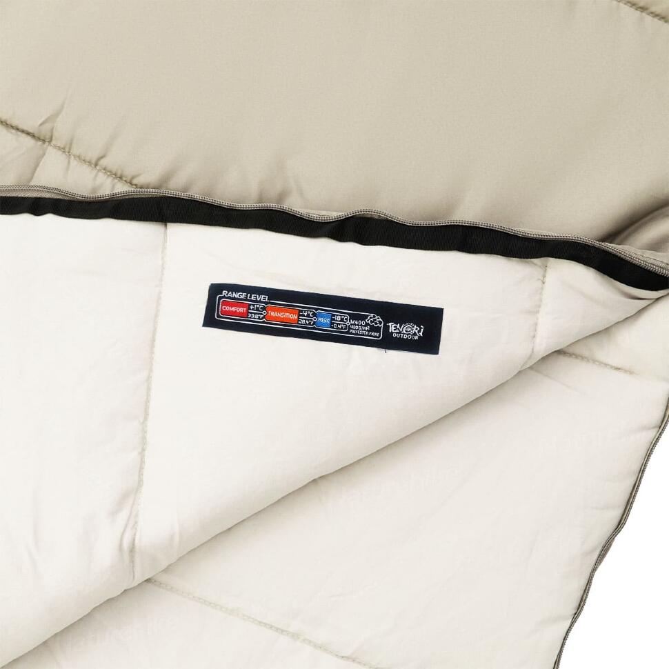 Спальный мешок Tengri Outdoor M400 серый/бежевый