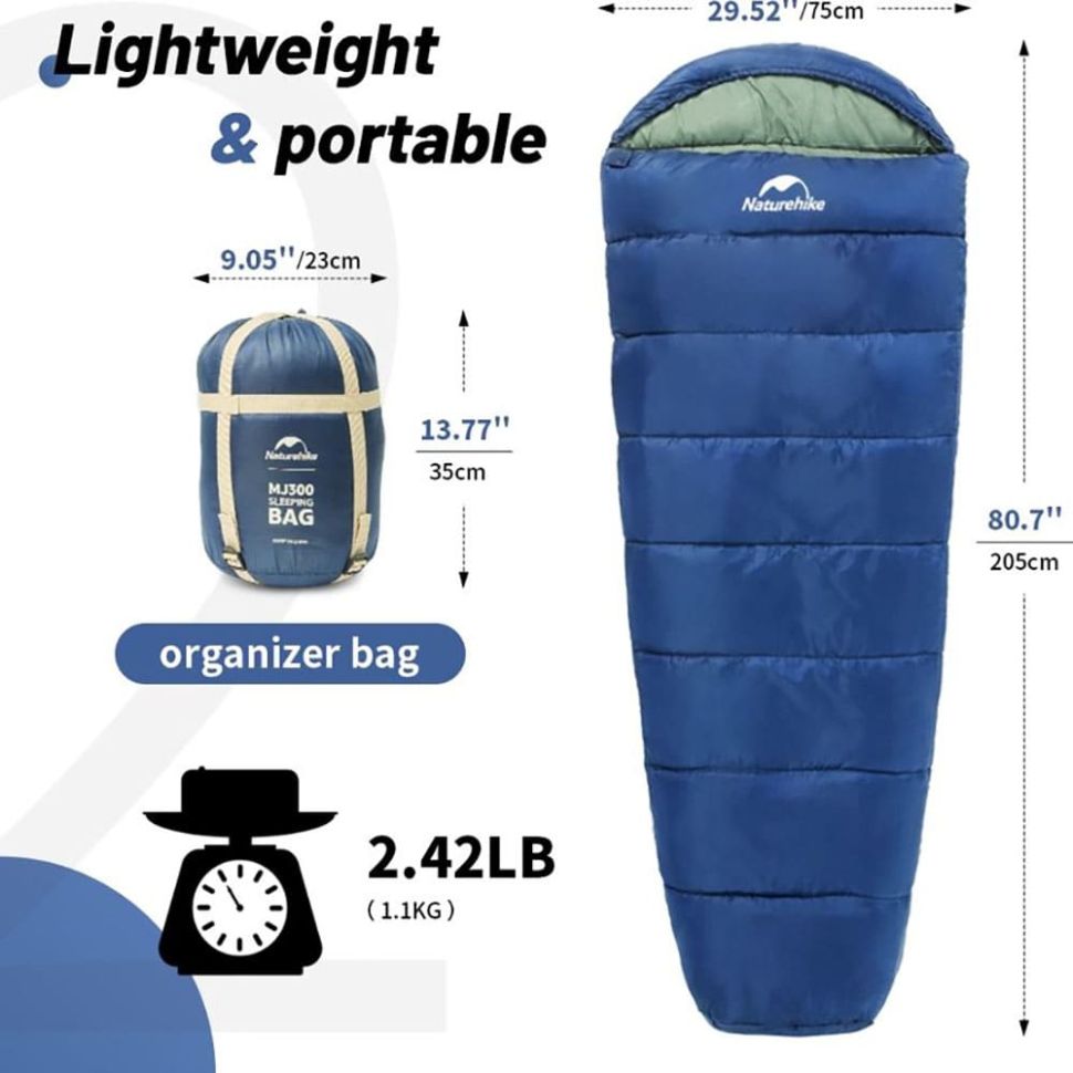 Спальный мешок Naturehike Mummy MJ300 CNK2300SD014