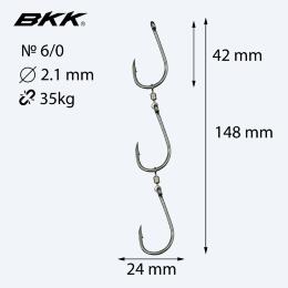 Крючки рыболовные BKK Ganged Hooks HD Pre-Made (готовая оснастка)
