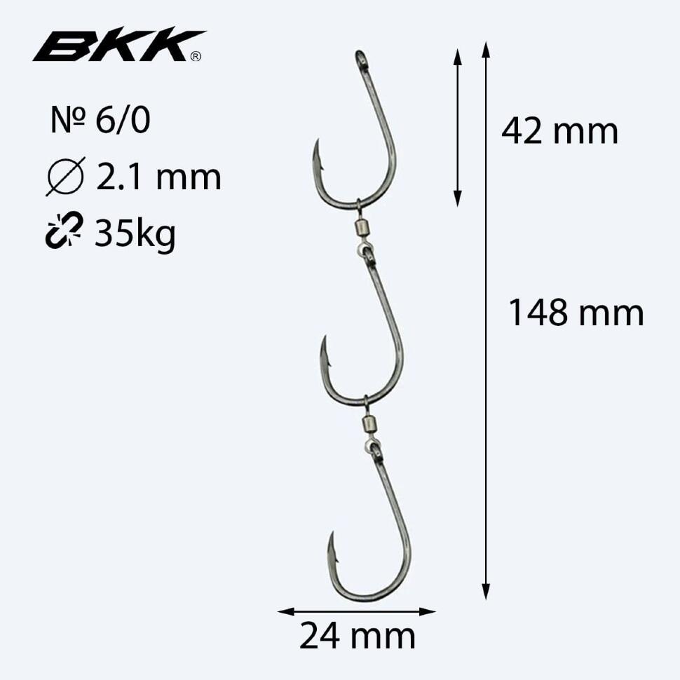 Крючки рыболовные BKK Ganged Hooks HD Pre-Made (готовая оснастка)