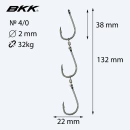 Крючки рыболовные BKK Ganged Hooks HD Pre-Made (готовая оснастка)