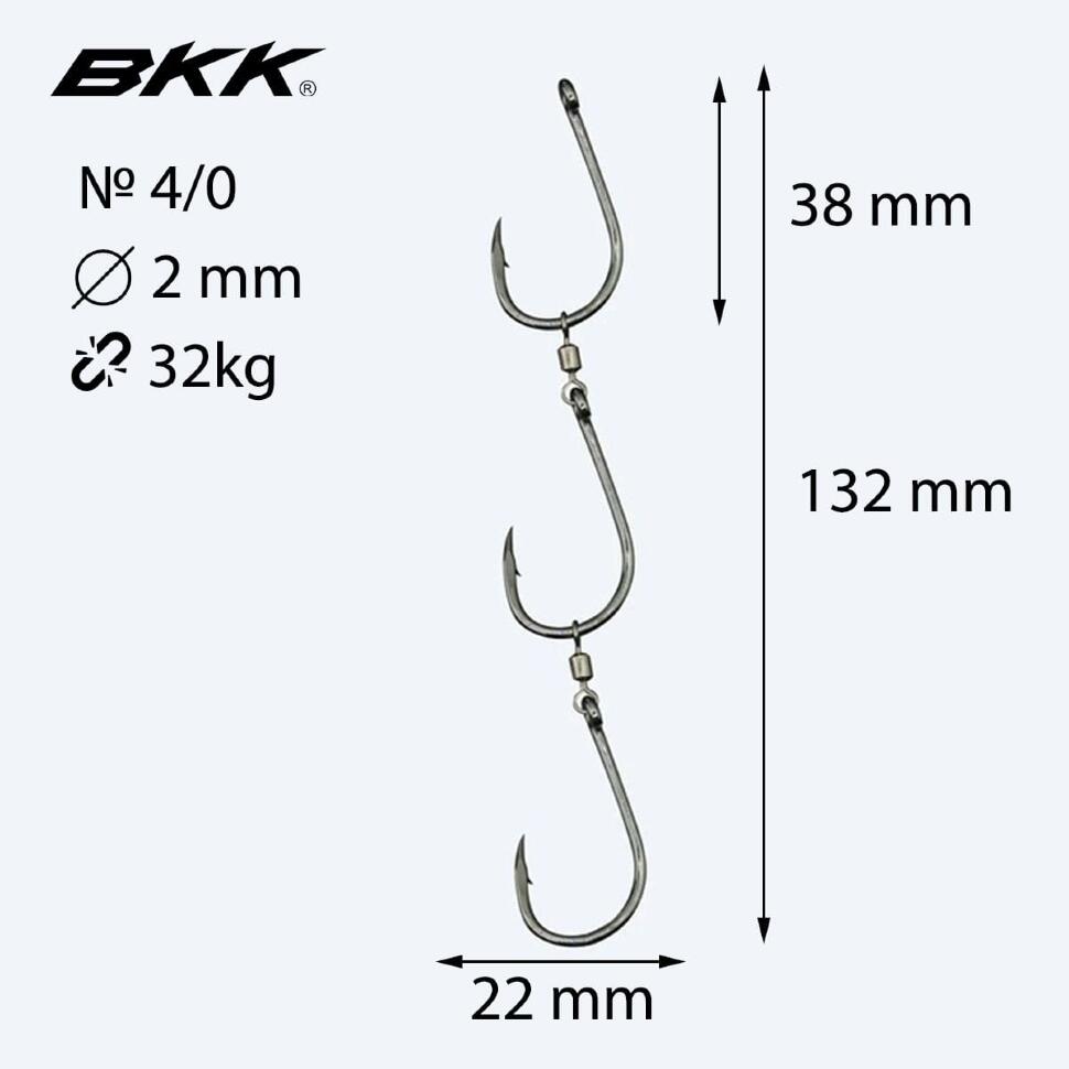 Крючки рыболовные BKK Ganged Hooks HD Pre-Made (готовая оснастка)