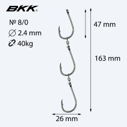 Крючки рыболовные BKK Ganged Hooks HD Pre-Made (готовая оснастка)