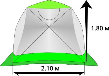 Палатка "ЛОТОС Куб 3 Компакт Термо" с дном гидро-термоизоляционным ЛОТОС КУБ 3 (210х210)