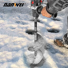 Электробур Nanwei 2x6Ah + пластиковый шнек IceCube с удлинителем. Чехол для шуруповерта в подарок