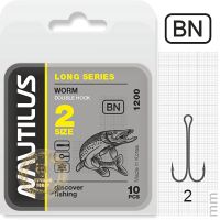 Крючок двойной Nautilus Double Long series Worm 1200