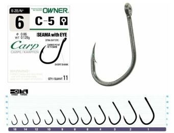 Крючок Owner С-5 Carp Iseama w/eye BC №53265
