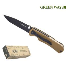 Нож туристический складной Green Way сталь 440C, дл.клинка 90 мм. 39FD - ST