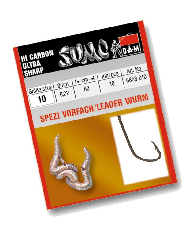Крючки с поводками для червя DAM SUMO SPEZI HAKEN WURM
