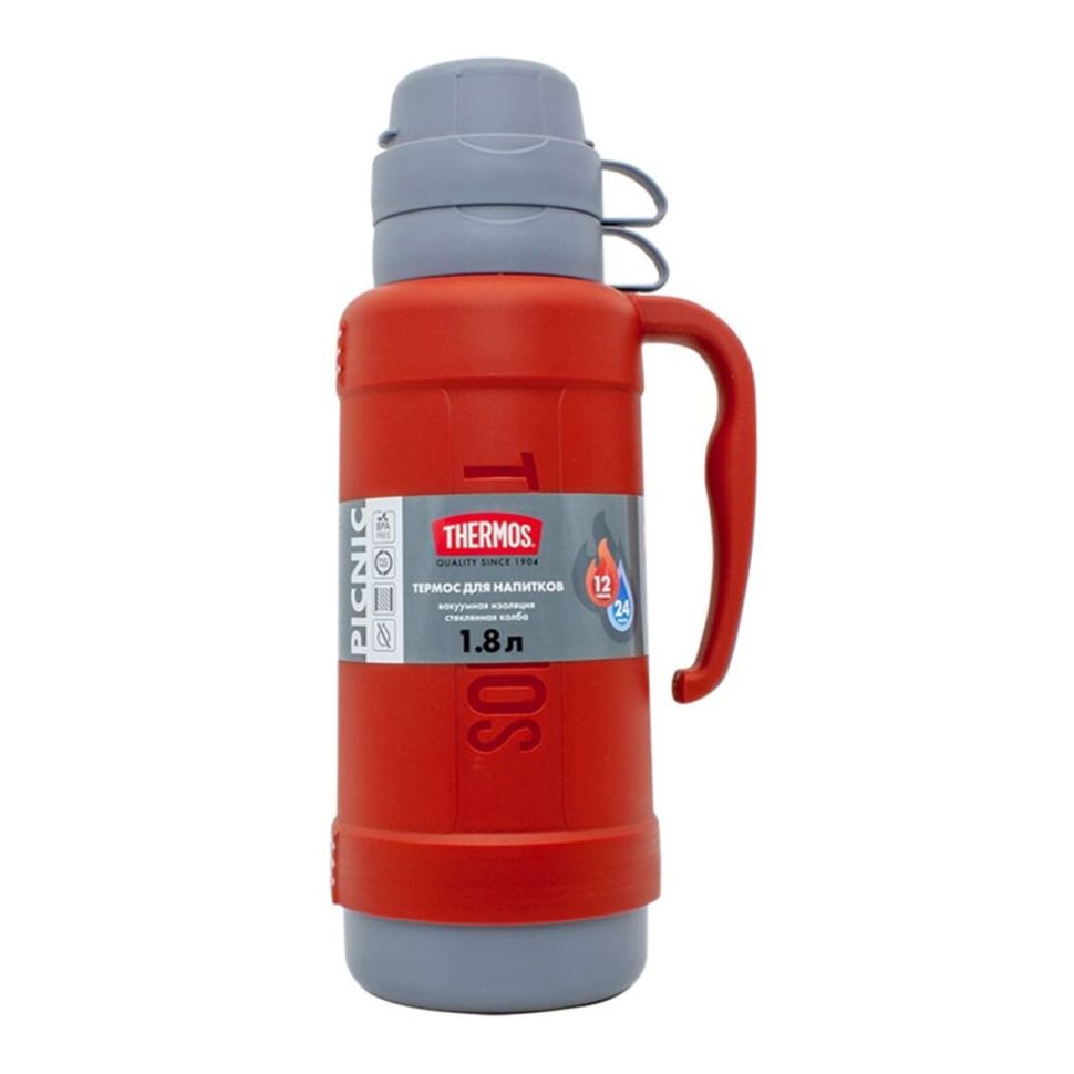 Термос со стеклянной колбой тм THERMOS 40-180 Red 1.8L