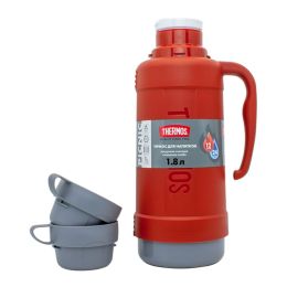 Термос со стеклянной колбой тм THERMOS 40-180 Red 1.8L
