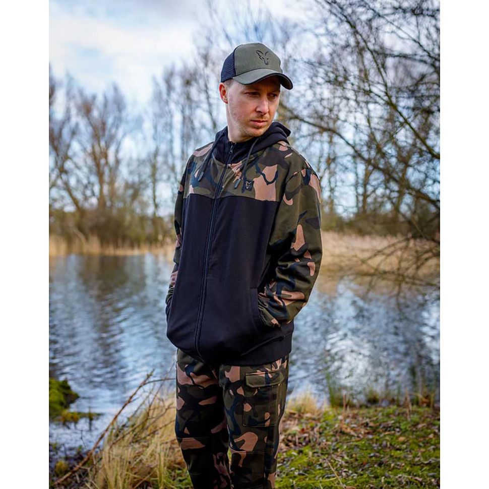 Толстовка FOX LW BLack / Camo Split Zip Hoody