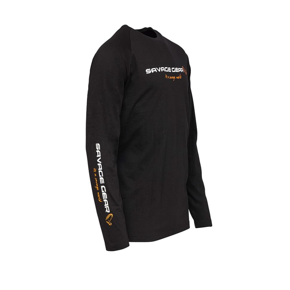 Футболка с длинным рукавом Savage Gear Signature Logo Long Sleeve T-Shirt Black Caviar