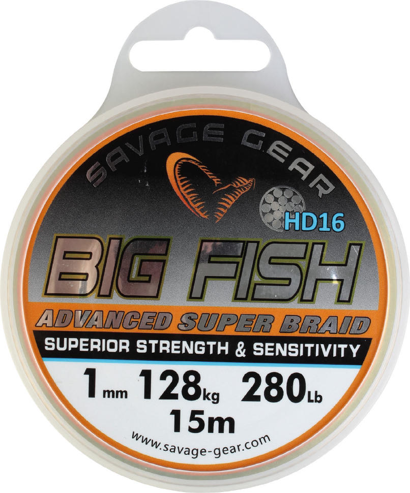 Леска плетеная Savage Gear Big Fish HD16 Braid 15m 1mm 280lbs 128kg Neutral