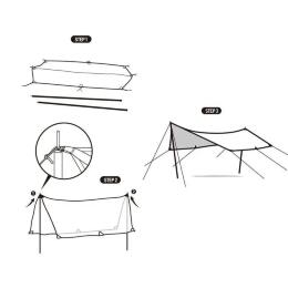 Тент-навес Naturehike NH20TM005 Strerch-Cotton с 2 опорами