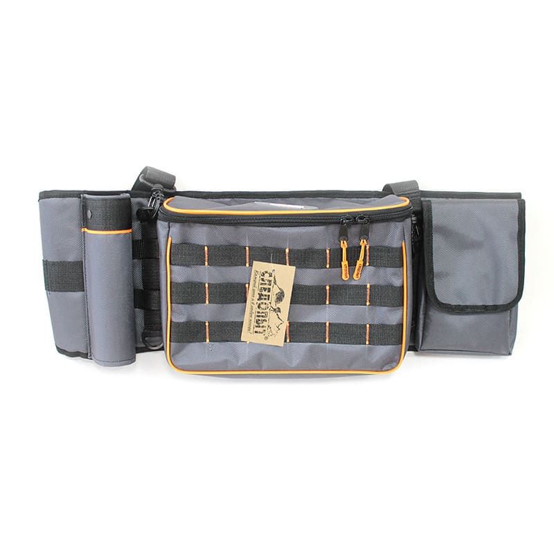 Сумка рыболовная поясная "СЛЕДОПЫТ" Fishing Belt Bag 74х22х10 см, цв. серый + 2 коробки Luno 20/6/2