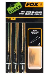 Набор готовых оснасток FOX Edges Ready Tied Camo Leadcore Leaders, 50lb, 3шт