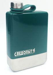 Фляжка СЛЕДОПЫТ Green Edition – Traveller зеленая,  240 мл,  сталь