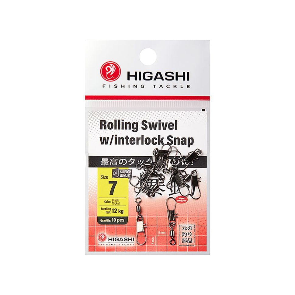 Карабин с вертлюгом Higashi Rolling Swivel w/Interlock Snap