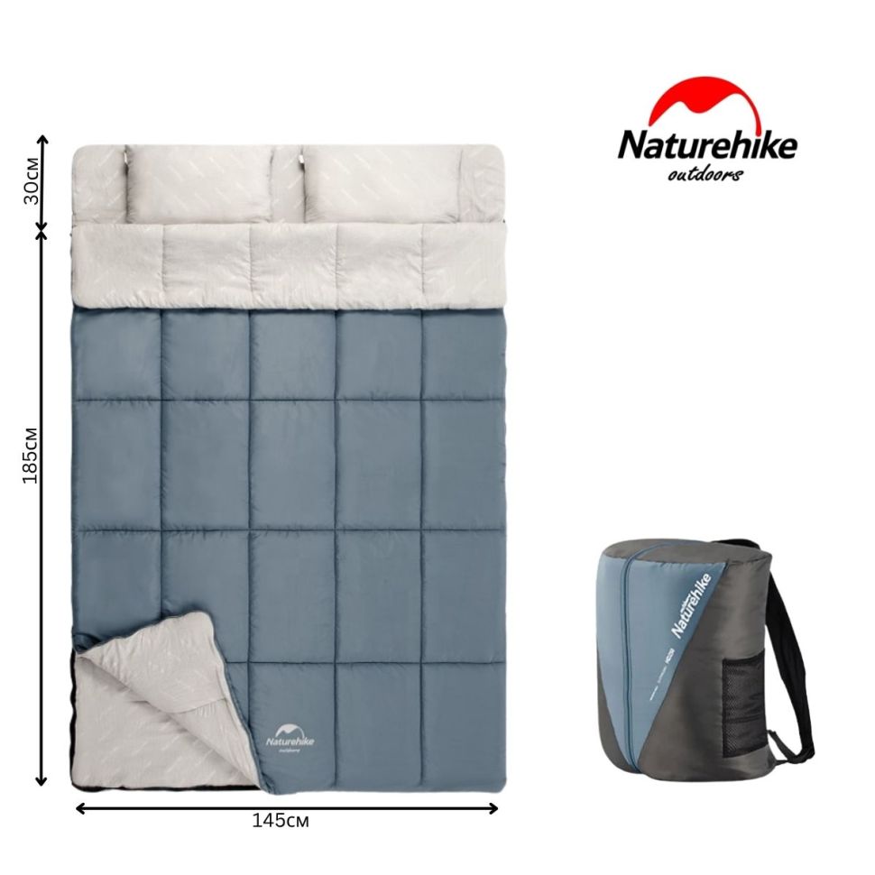 Двухместный спальный мешок с подушками Naturehike NH21MSD05