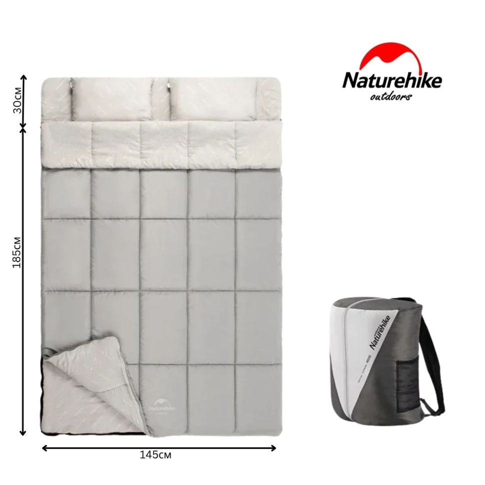 Двухместный спальный мешок с подушками Naturehike NH21MSD05
