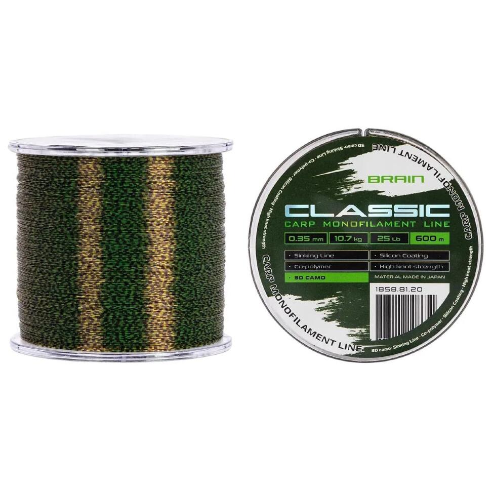 Леска Brain Classic Carp Line 3D camo, 600m