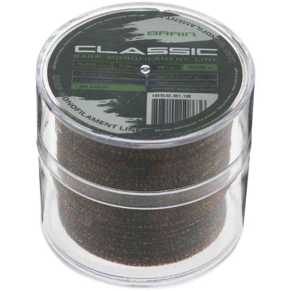 Леска Brain Classic Carp Line 3D camo, 600m