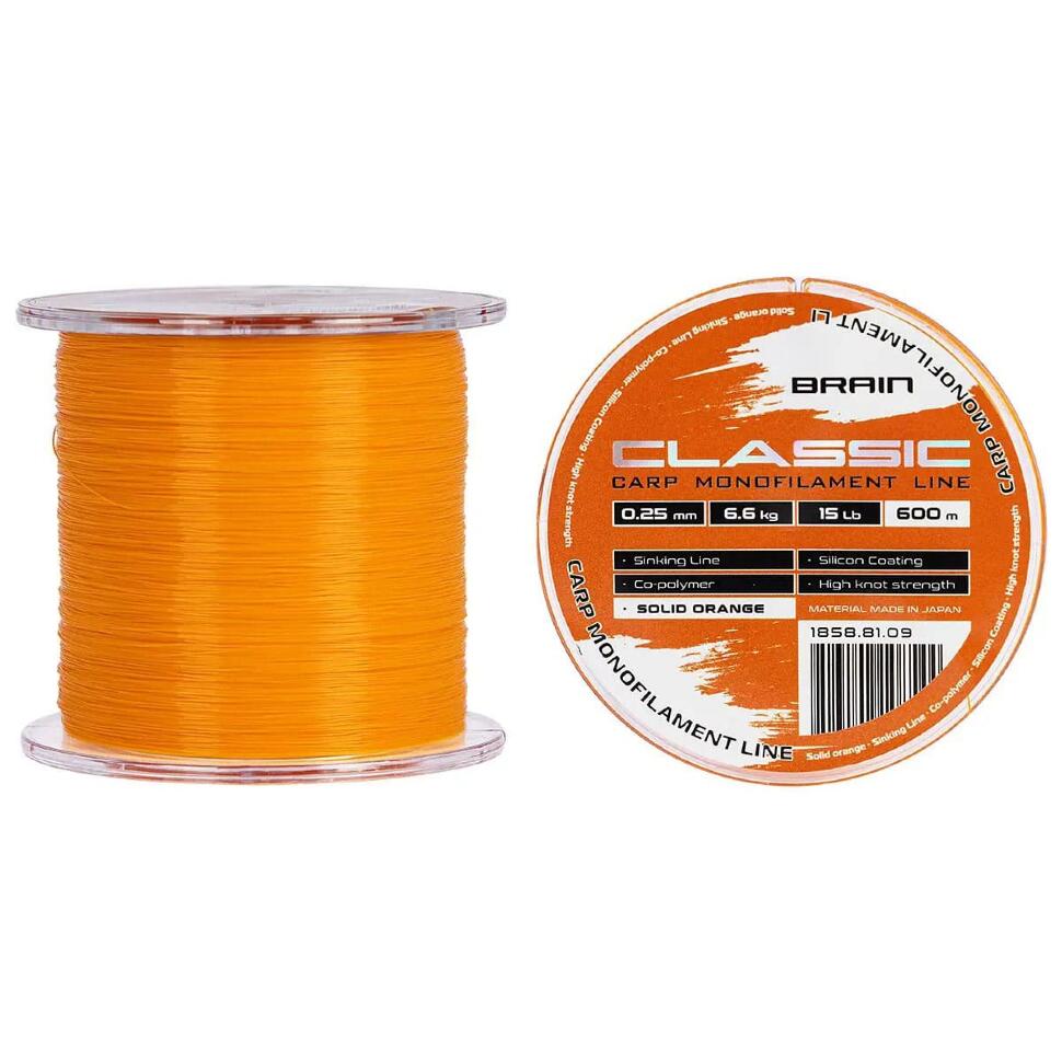Леска Brain Classic Carp Line solid orange, 600m