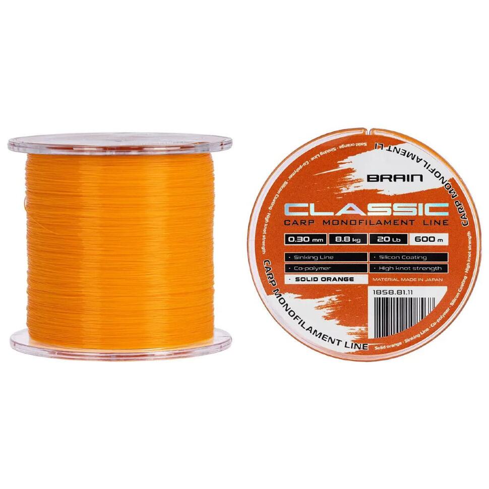 Леска Brain Classic Carp Line solid orange, 600m