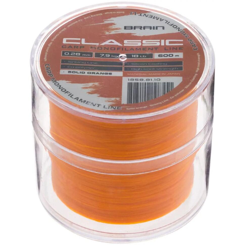 Леска Brain Classic Carp Line solid orange, 600m