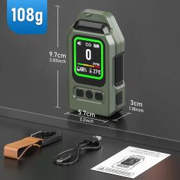 Детектор угарного газа Ice Cube + температура + влажность с LED-фонарём