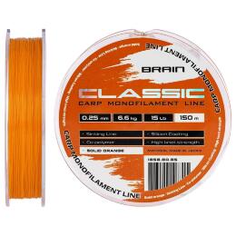 Леска Brain Classic Carp Line solid orange, 150m