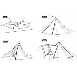 Пирамидальная палатка Naturehike 4-х местная NH20ZP013