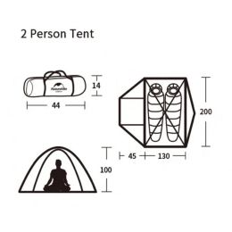 Трекинговая палатка Naturehike P-Series 2х местная NH18Z022-P