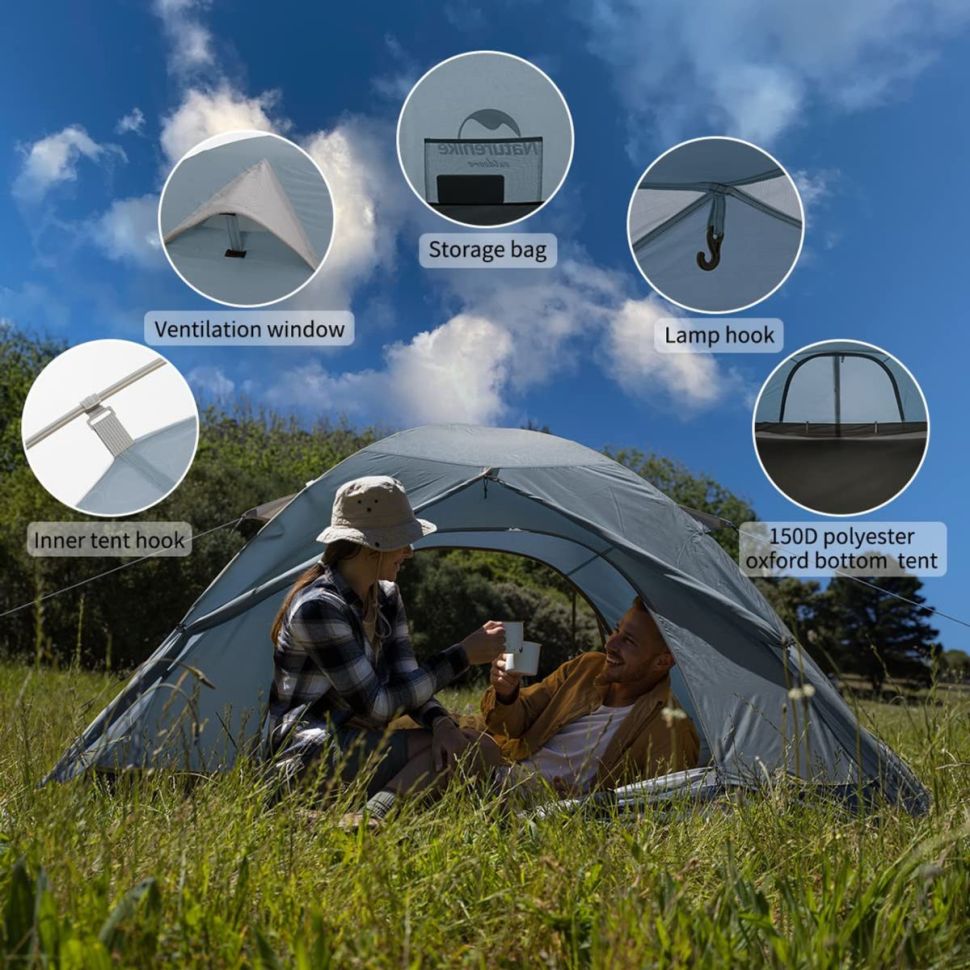 Трекинговая палатка Naturehike P-Series 2х местная NH18Z022-P