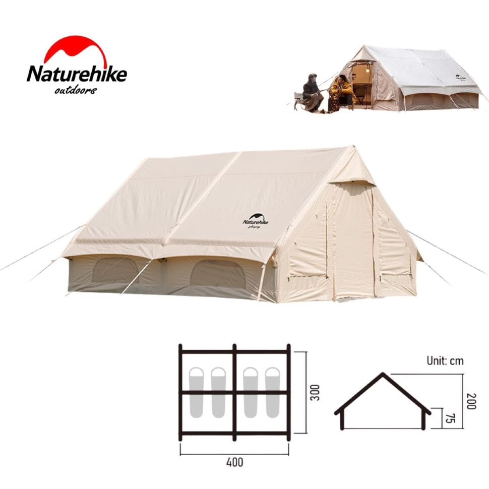 Надувная палатка Naturehike NH20ZP010 Air-Pole 12.0 Quicksand gold