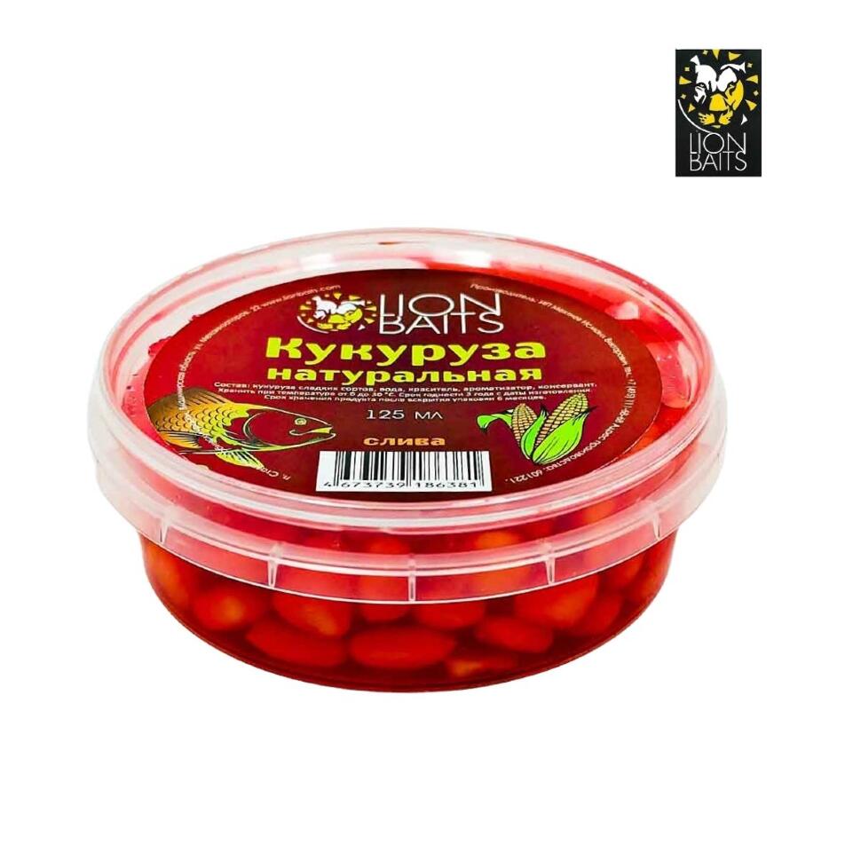 Кукуруза натуральная Lion Baits в пластиковой банке 125мл.