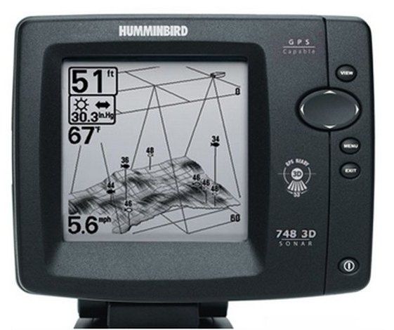 Эхолот Humminbird HB-748X3D Экран 5", 16 уровней серой шкалы. Сонар: 3D и 2D.